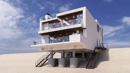 Modern beachfront home at 25306 Malibu Road